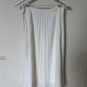 SHEIN White A-Line Pleated Skirt